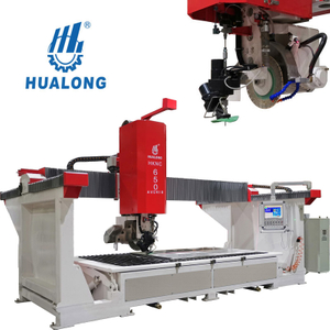 Máquina cortadora de piedra SawJet CNC de 5 ejes de corte y chorro de alta eficiencia HUALONG con sierra de puente y chorro de agua HKNC-650J 