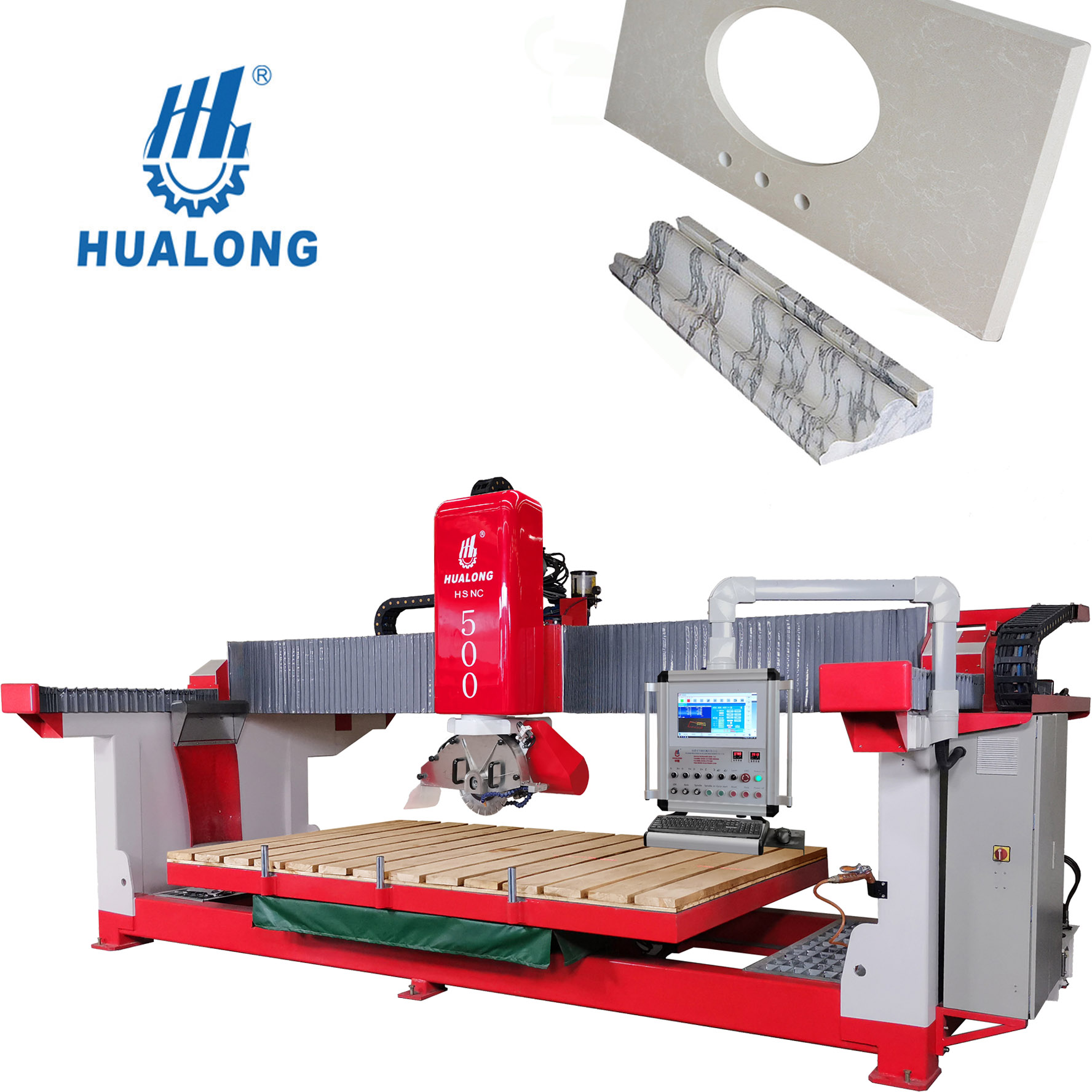 Hualong Machinery HSNC-500 Cortadora de piedra de puente totalmente automática con función de fresado de encimera