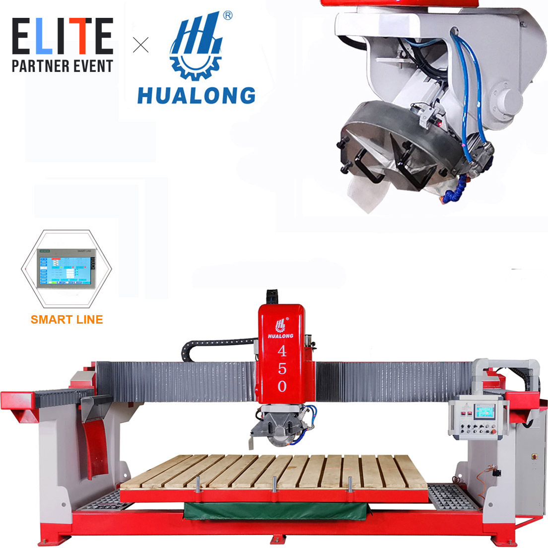 Maquinaria de piedra Hualong Hlsq-450 gran oferta máquina de sierra de puente de encimera de piedra de baldosas de mármol y granito