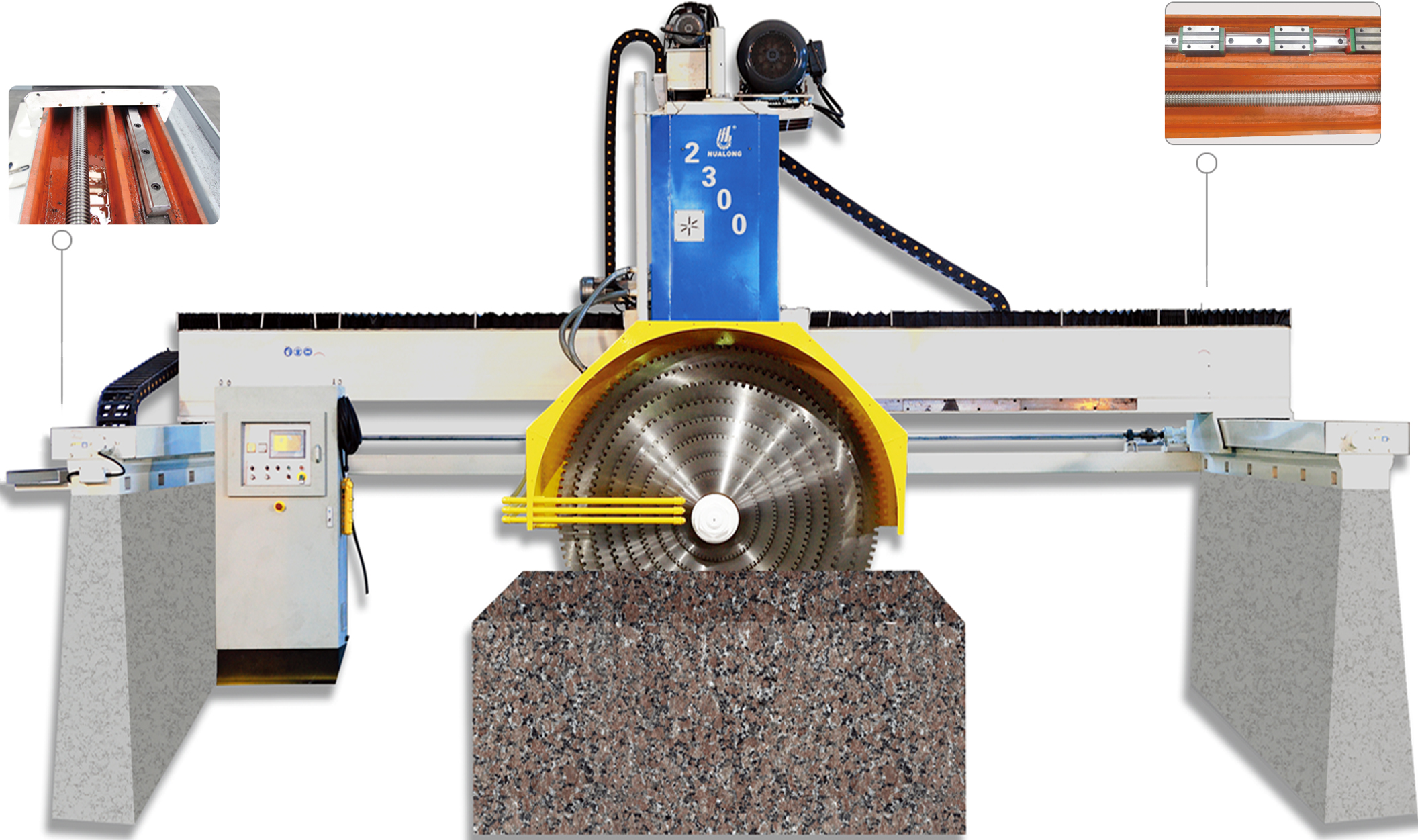 Maquinaria HUALONG bloque de granito Multiblades cortadora de piedra de mármol máquina de corte de sierra para la venta HLQH-2500
